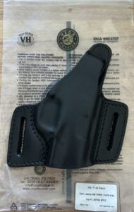 VEGA Holster, Black Leather, Double Belt Loops, Quick Release Right Hand Bersa BPCC