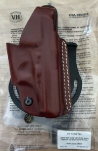 VEGA Holster, Tan Leather, 2 Adjustable Belt Loops, Quick Release Right Hand Thun 380/22